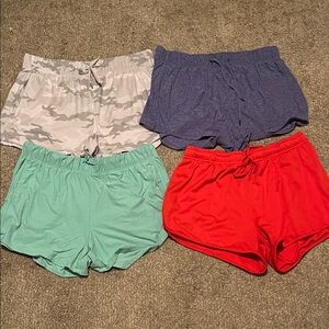Women's Shorts Set/Lot- Red, Blue, Green, Gray Xtra Large Athletic Wear Gym